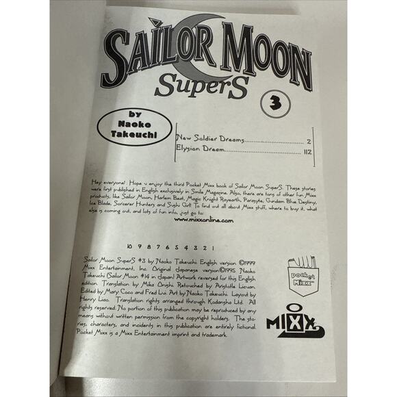 Sailor Moon Super S Pocket Mixx Tokyopop English Manga Volume Set Lot 2 3 1999 - Picture 6 of 12